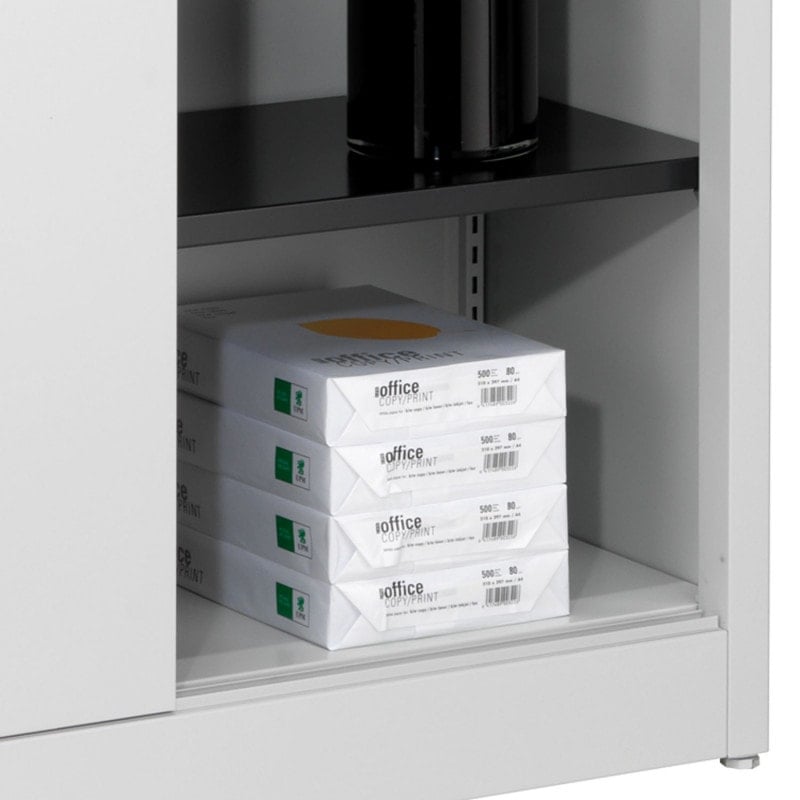 Mauser Sliding Door Cabinet 195 x 120 x 42 cm | light grey