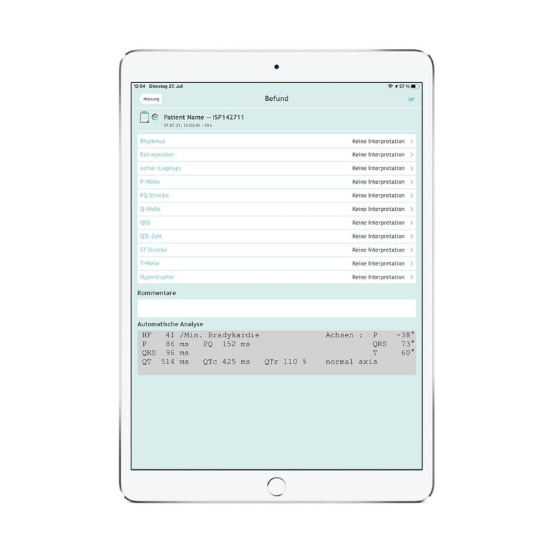 CardioSecur Pro Measurement Software automatic