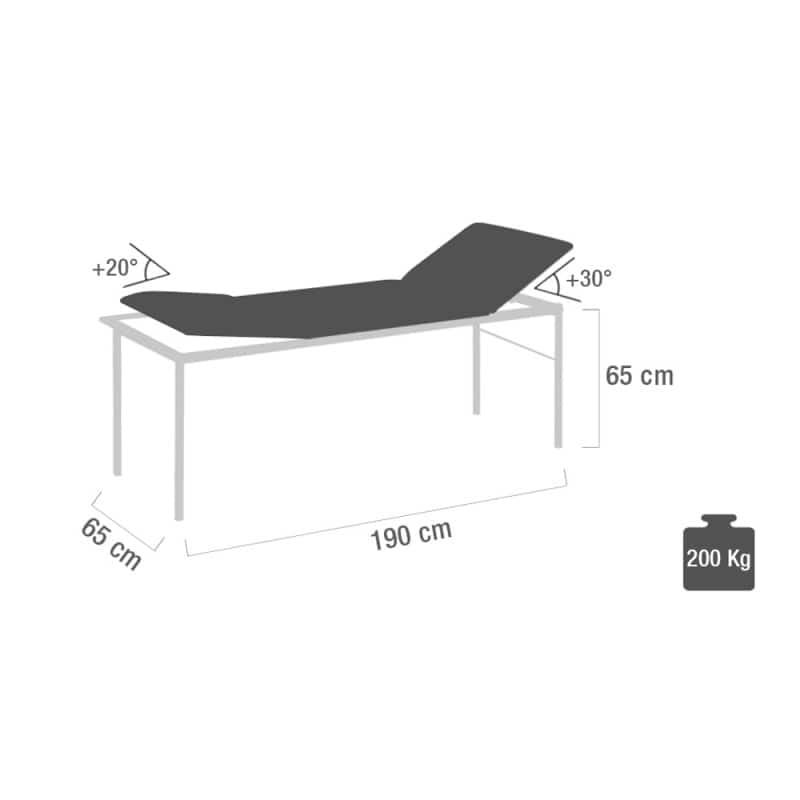 3-Section Exam Table chrome plated steel | atoll