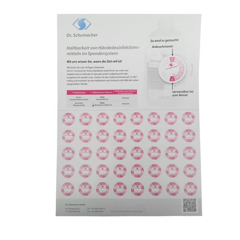 Date Opened Labels from Dr. Schumacher