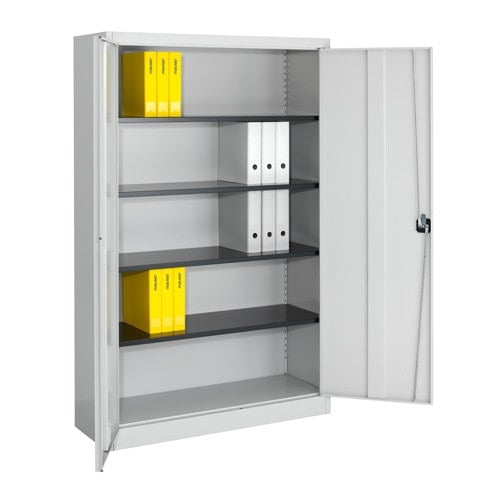 Locking Cabinet 120 cm | pure white | aluminium
