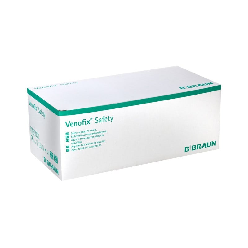 Venofix Safety Venipuncture Needles 23G 0.65 x 19 mm, blue