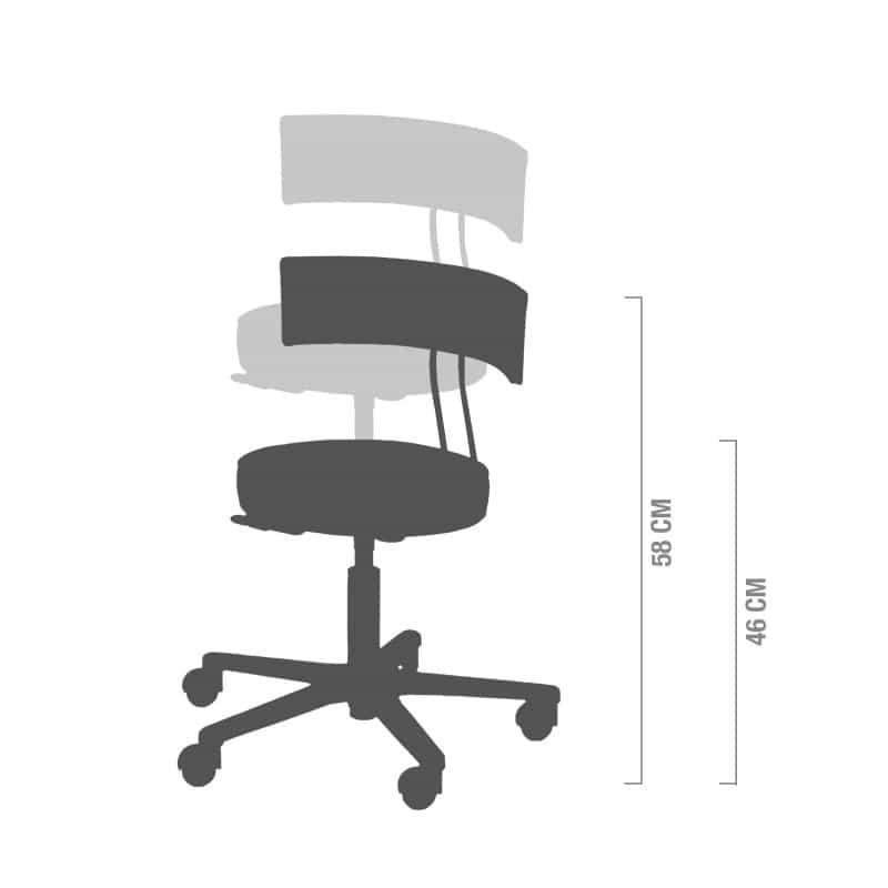 Surgical Chair with Conductive Upholstery Height Adjustment 55-73 cm, Hand Lever