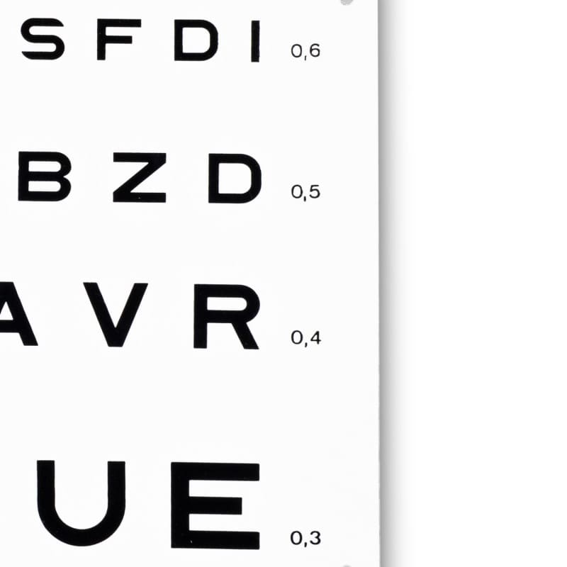 Eye Charts Letters (mirrored), 5 m spacing