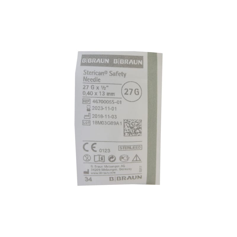 Sterican Safety 27G, 0.4 x 13 mm, grey