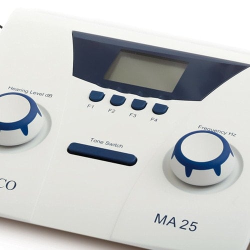 Audiometer Maico MA25 with patient response switch, AC adaptor and software