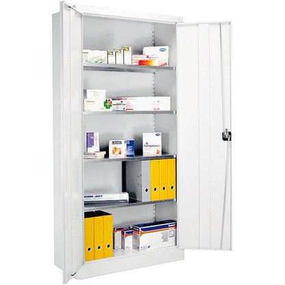 Locking Cabinet 120 cm | pure white | aluminium